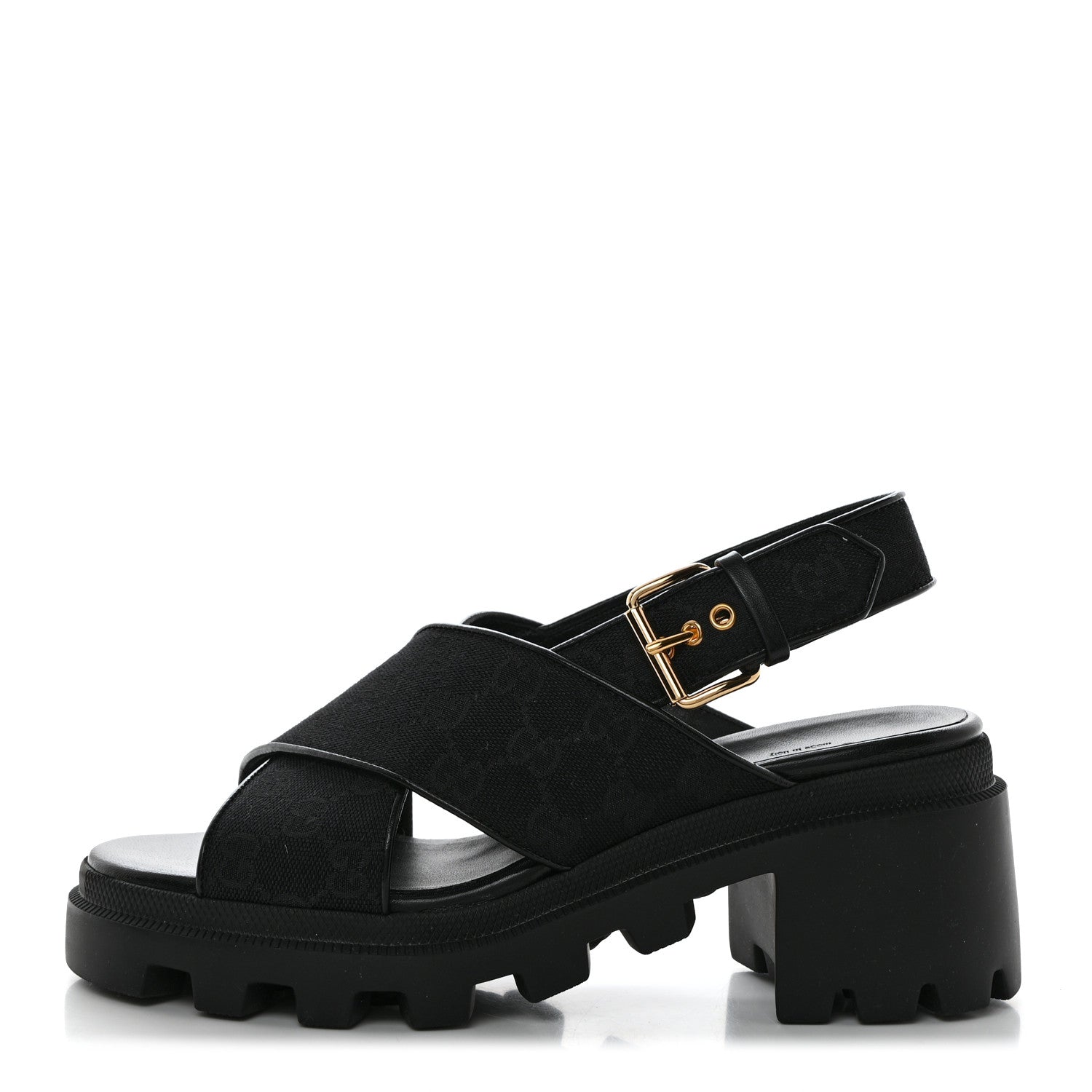 Gucci Monogram Granada Kid Trip 40/72mm Lug Sole Sandals 40 Black 1 of 9