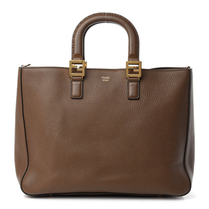 Fendi Cuoio Romano Selleria Medium FF Tote Brown 1 of 10