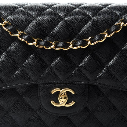 Chanel Caviar Quilted Jumbo Double Flap Black 10 of 11