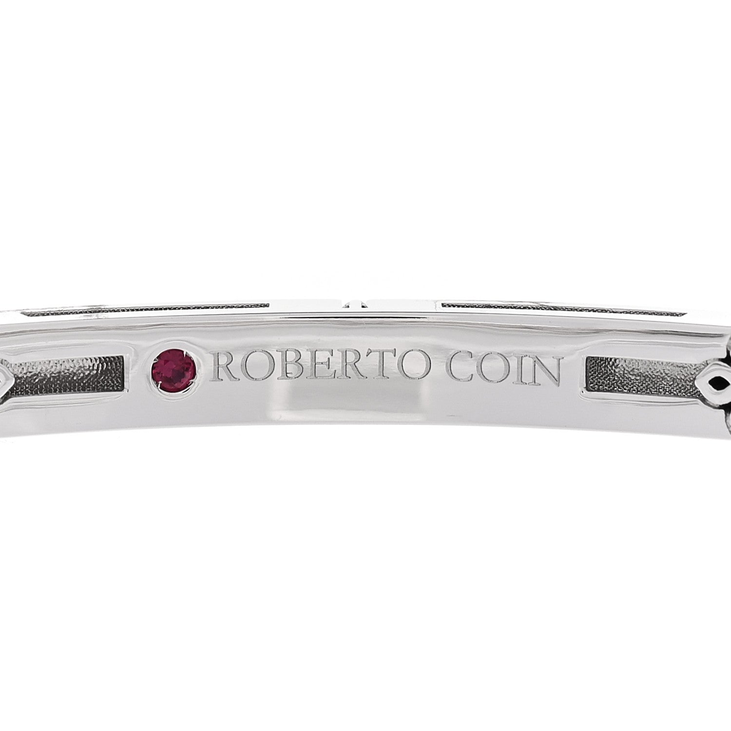 Roberto Coin 18K White Gold Diamond Love in Verona Bangle Bracelet 3 of 3