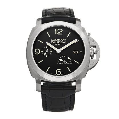 Panerai Stainless Steel Alligator 44mm 1950 3 Days GMT Power Reserve Automatic Watch Black PAM00321 1 of 6