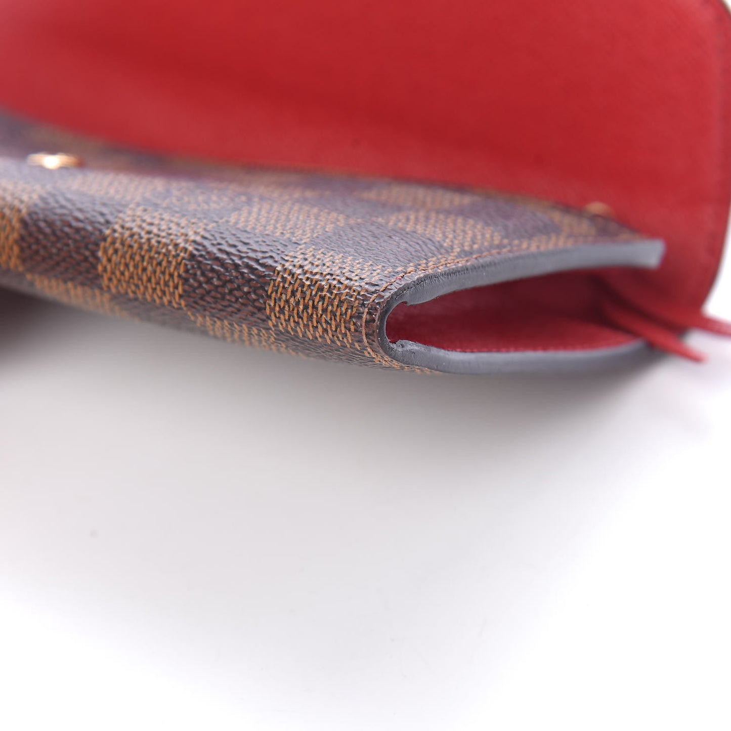Damier Ebene Emilie Wallet Red