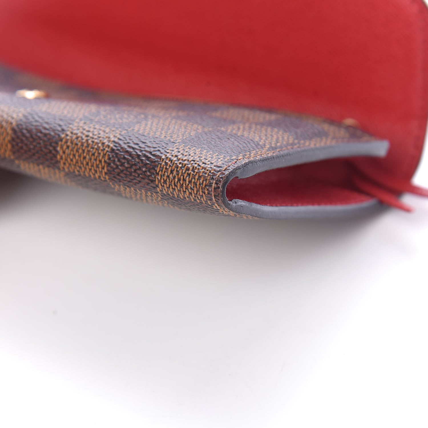 Louis Vuitton Damier Ebene Emilie Wallet Red 10 of 13