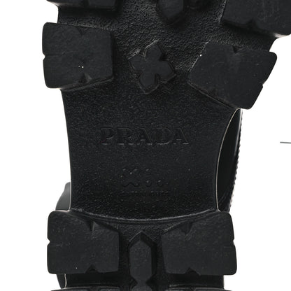 Prada Spazzolato Rois Re-Nylon Metal Triangle Logo Monolith Pouch Pocket 55mm Boots 40 Black 7 of 10
