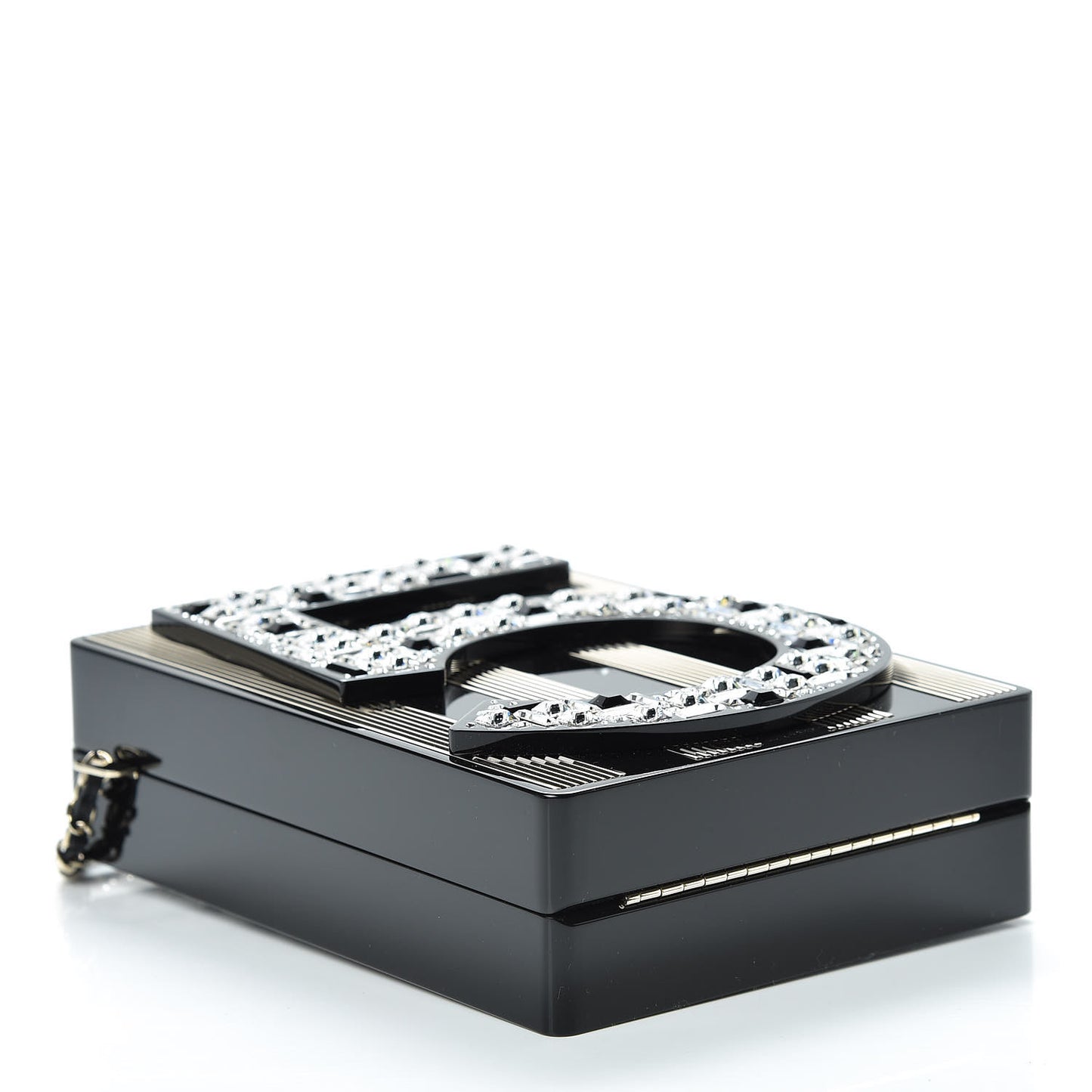 Plexiglass Strass N°5 Minaudiere Black Gold
