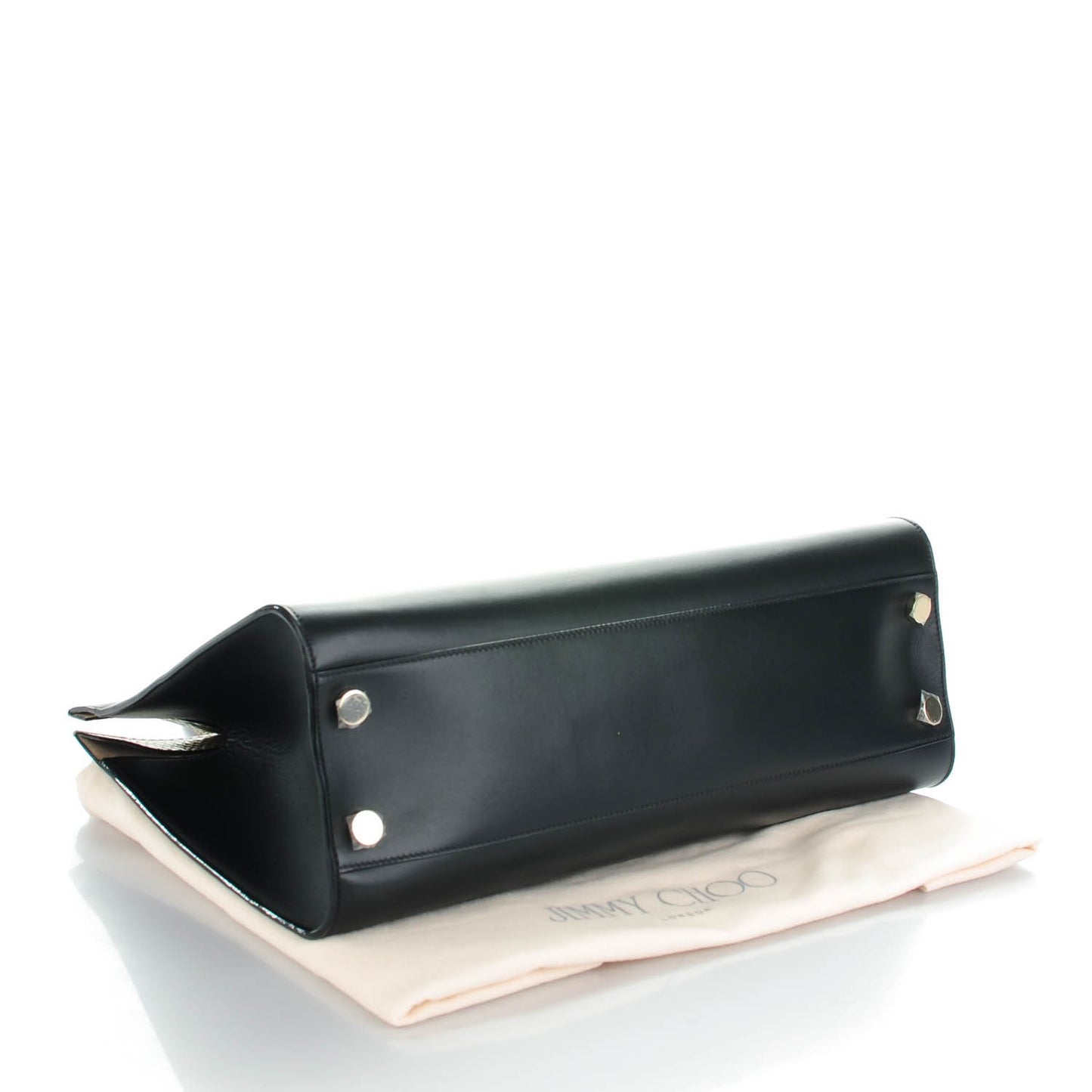 Calfskin Snakeskin Embossed Riley Tote Black