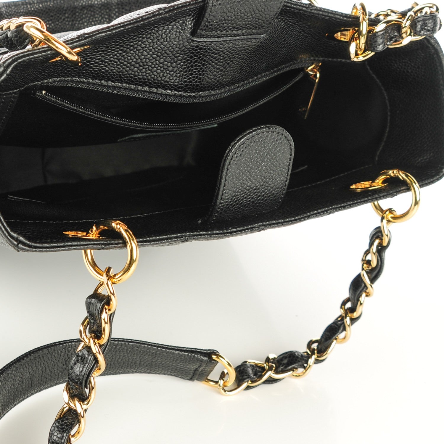 Chanel Caviar Quilted Petit Shopping Tote PST Black 5 of 7