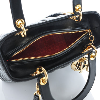 Christian Dior Lambskin Cannage Medium Lady Dior Black 5 of 6