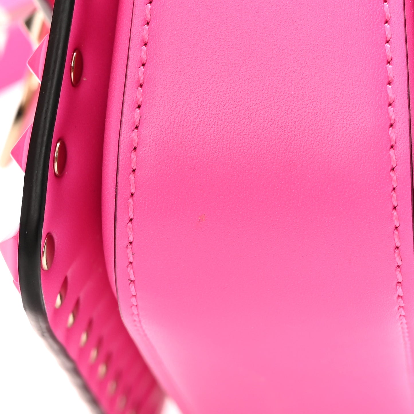 Smooth Calfskin Enamel Tonal Small Rockstud23 Shoulder Bag Pink PP