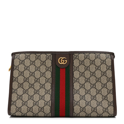 Gucci GG Supreme Monogram Web Ophidia GG Toiletry Case Beige New Acero 1 of 9
