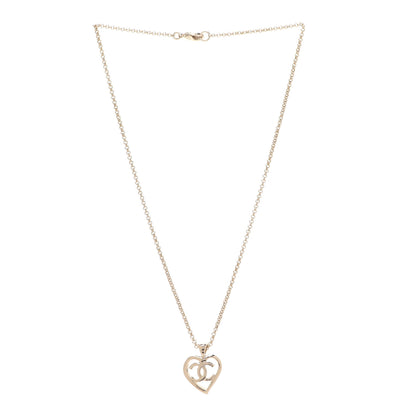 Chanel CC Heart Chain Pendant Necklace Gold 3 of 6