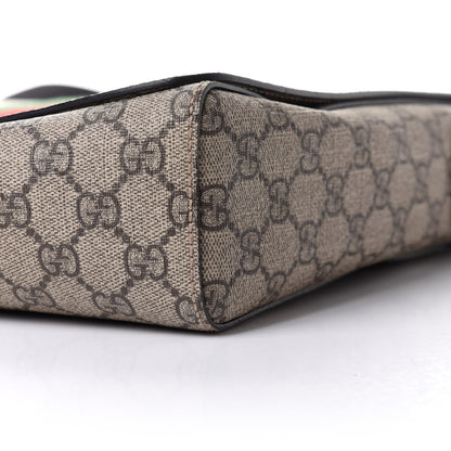 Gucci GG Supreme Monogram Web Flap Messenger Bag Black 11 of 11