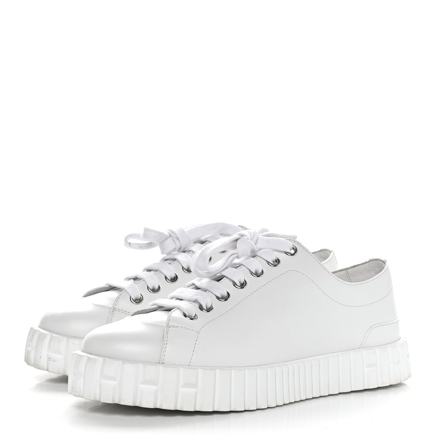 Calfskin Cross Sneakers 36 White