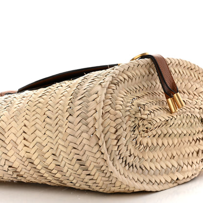 Chloe Raffia Small Grain Calfskin Medium Marcie Basket Tan 8 of 11