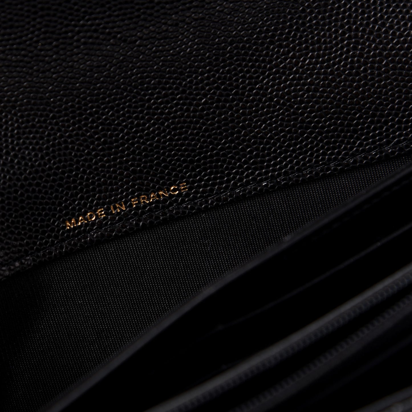 Caviar Quilted Large Boy Gusset Flap Wallet Black