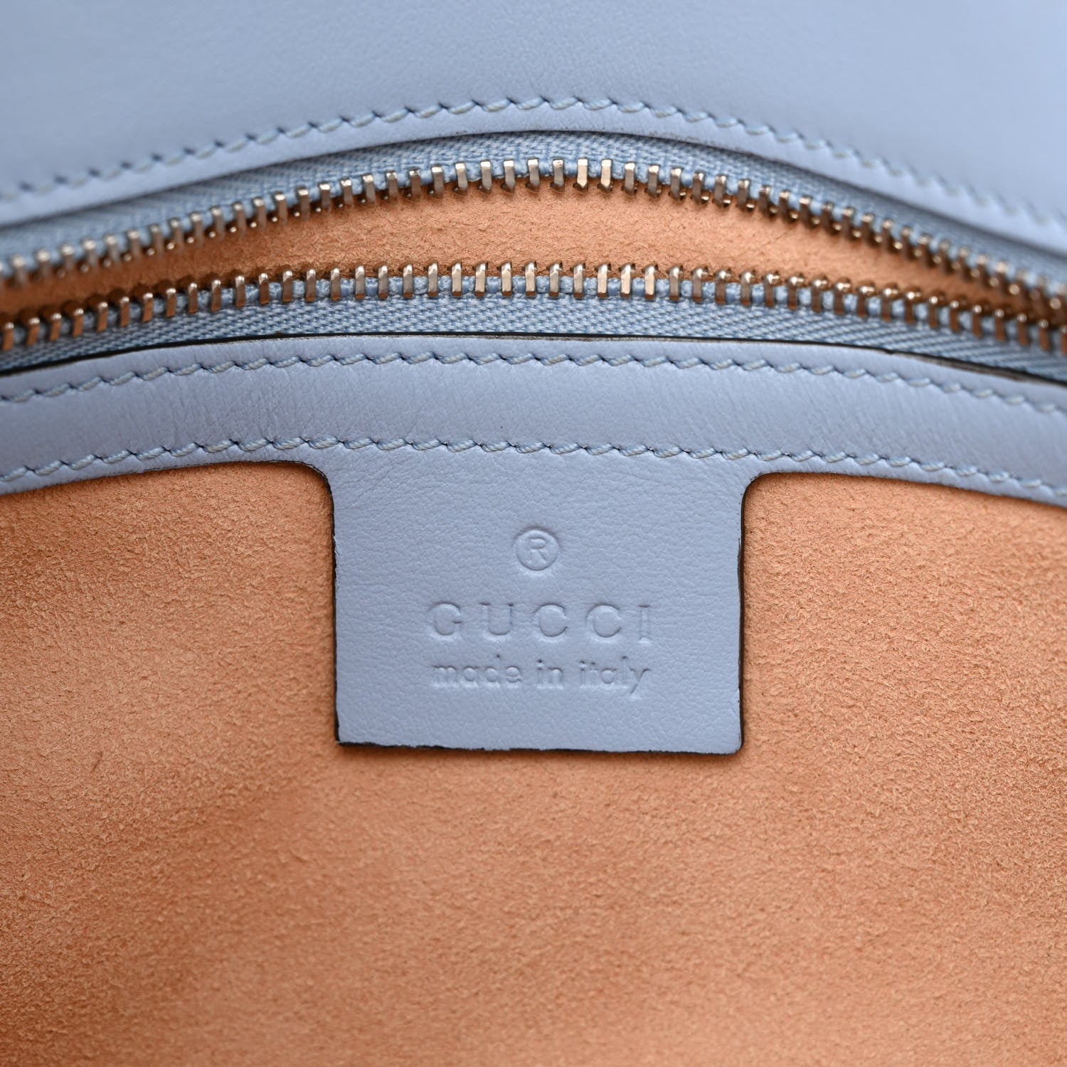 Gucci Calfskin Matelasse Small GG Marmont Shoulder Bag Porcelain Light Blue 6 of 10