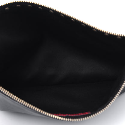 Valentino Garavani Vitello Large Rockstud Zip Pouch Black 5 of 9
