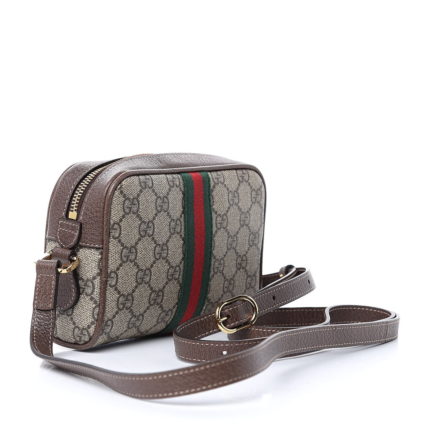 GG Supreme Monogram Web Mini Ophidia Shoulder Bag Brown