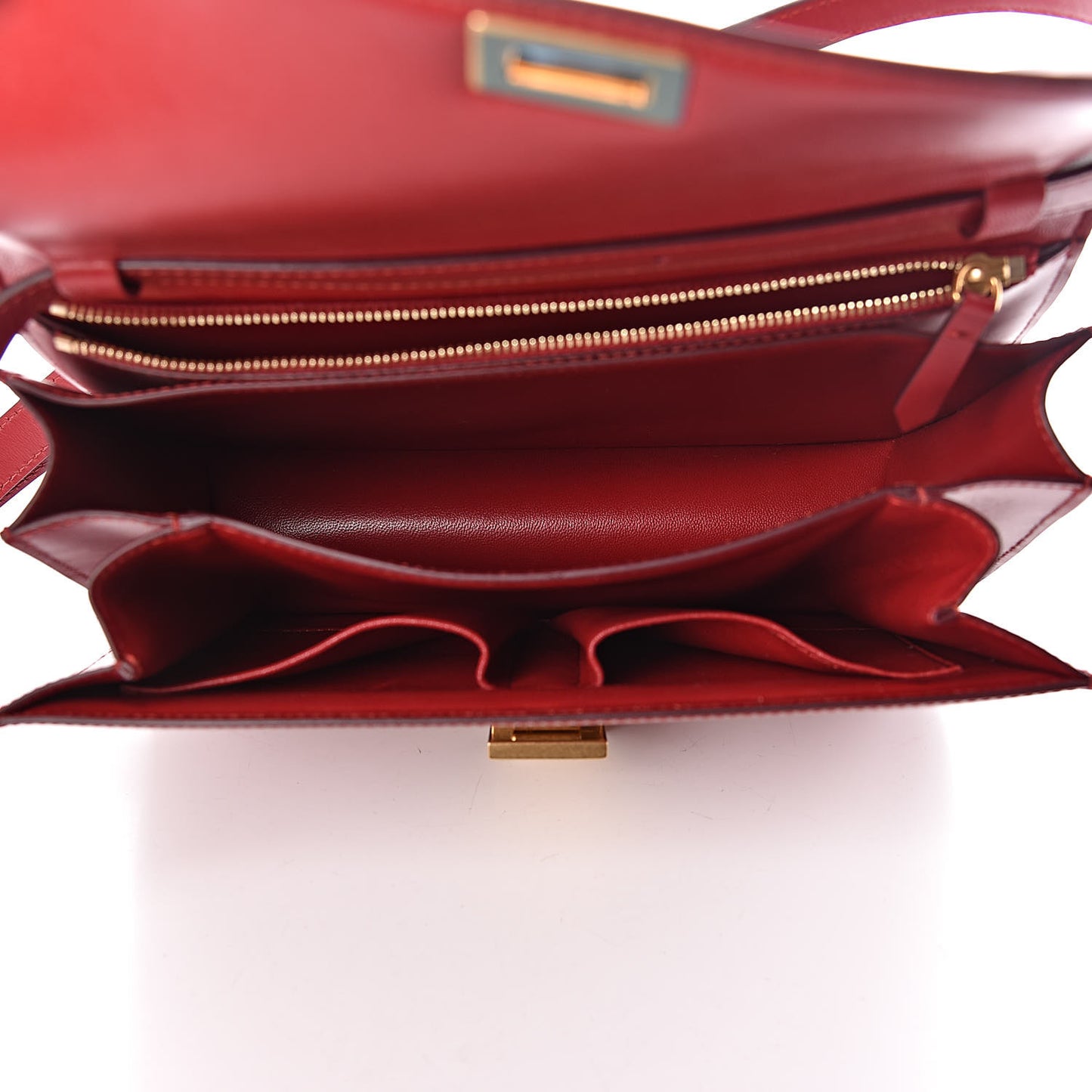 Box Calfskin Medium Classic Box Flap Bag Red