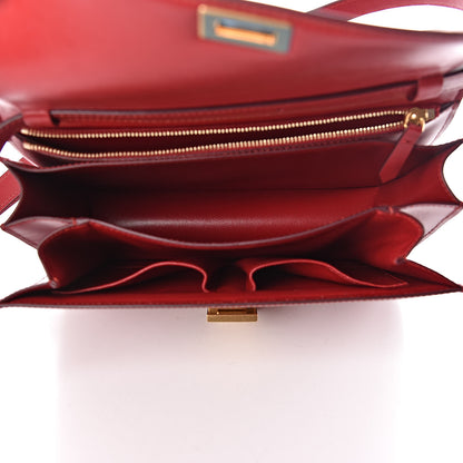 Celine Box Calfskin Medium Classic Box Flap Bag Red 5 of 10