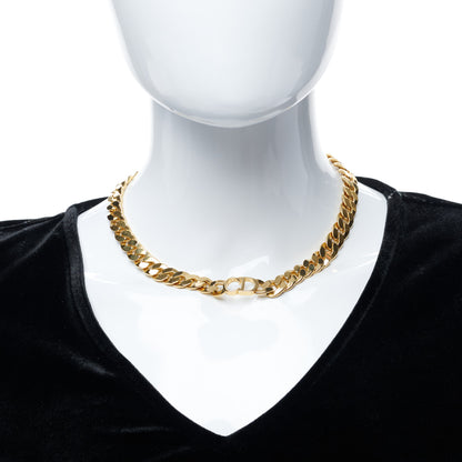 Christian Dior Metal Danseuse Etoile Chain Choker Necklace Gold 6 of 6