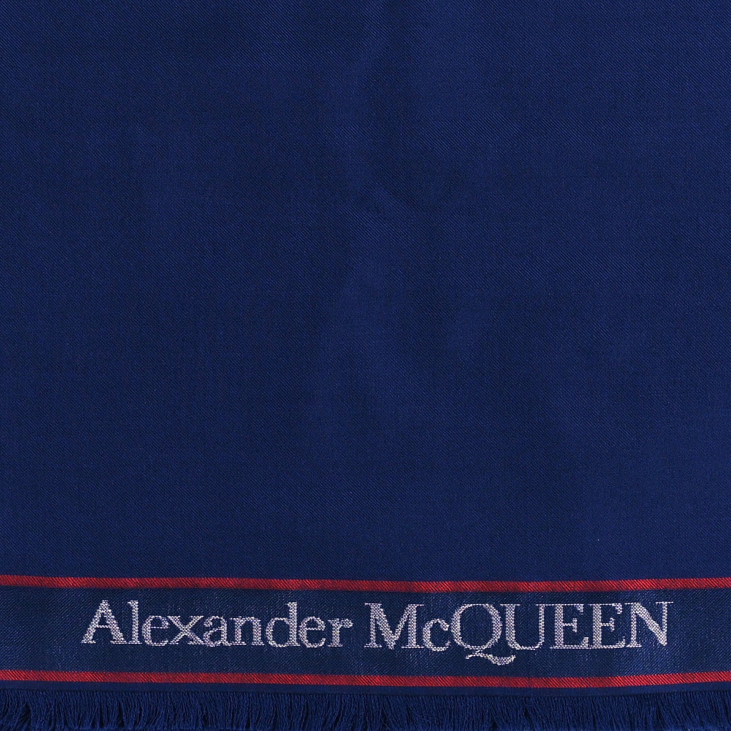 Wool Cashmere Logo Scarf Blue Red White
