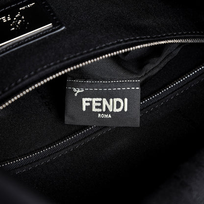 Fendi Nylon Vitello Century Mink Fox Goat Fur Studded Karlito Backpack Black Multicolor 7 of 9