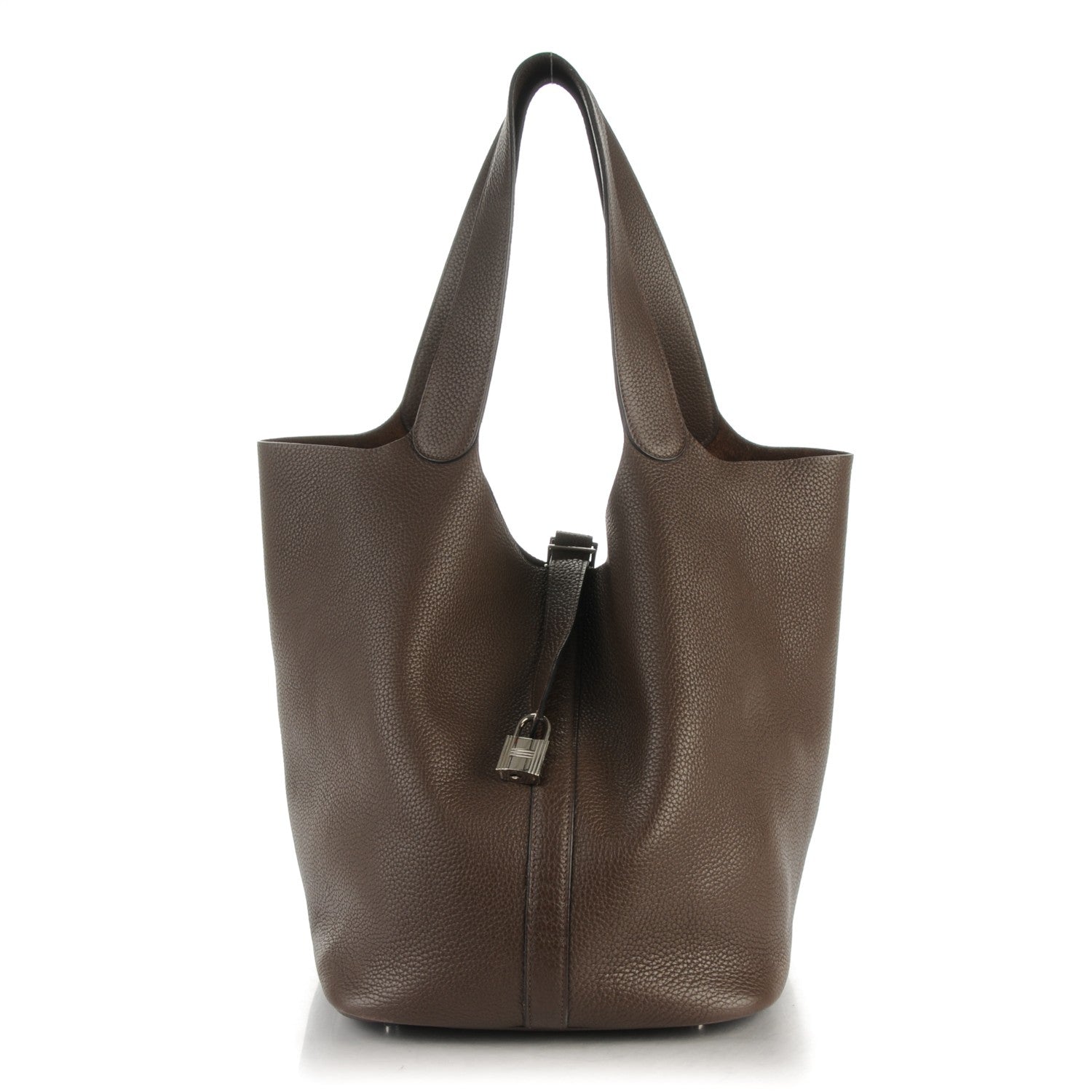 Hermes Taurillon Clemence Picotin Lock TGM Chocolate 1 of 7
