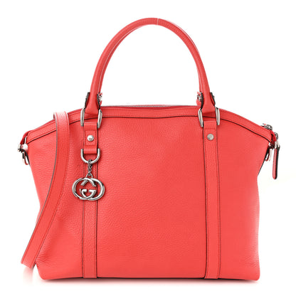 Gucci Dollar Calfskin Medium GG Charm Dome Satchel Sporting Red 1 of 13