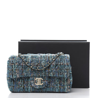 Chanel Tweed Quilted Egyptian Mini Rectangular Flap Turquoise 11 of 11