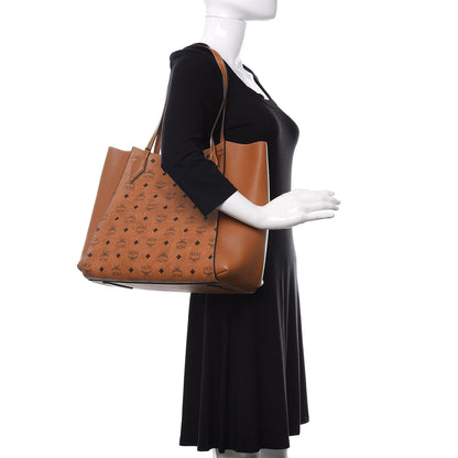 MCM Visetos Medium Yris Shopper Tote Cognac 2 of 9