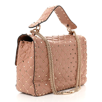 Valentino Garavani Nappa Large Rockstud Spike Shoulder Bag Poudre 3 of 9