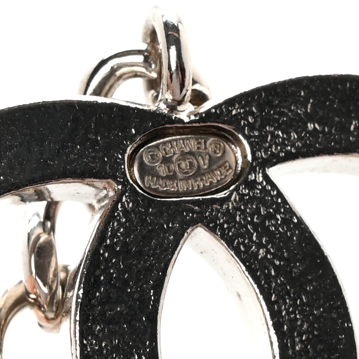 Chanel Enamel CC Chain Logo Belt Silver Black 3 of 3