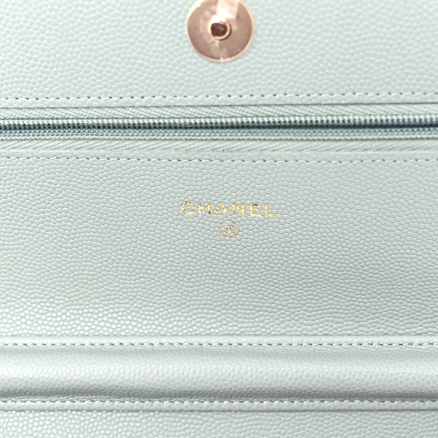 Chanel Caviar Quilted Wallet On Chain WOC Light Gray 6 of 11