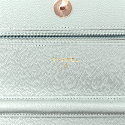 Chanel Caviar Quilted Wallet On Chain WOC Light Gray 6 of 11