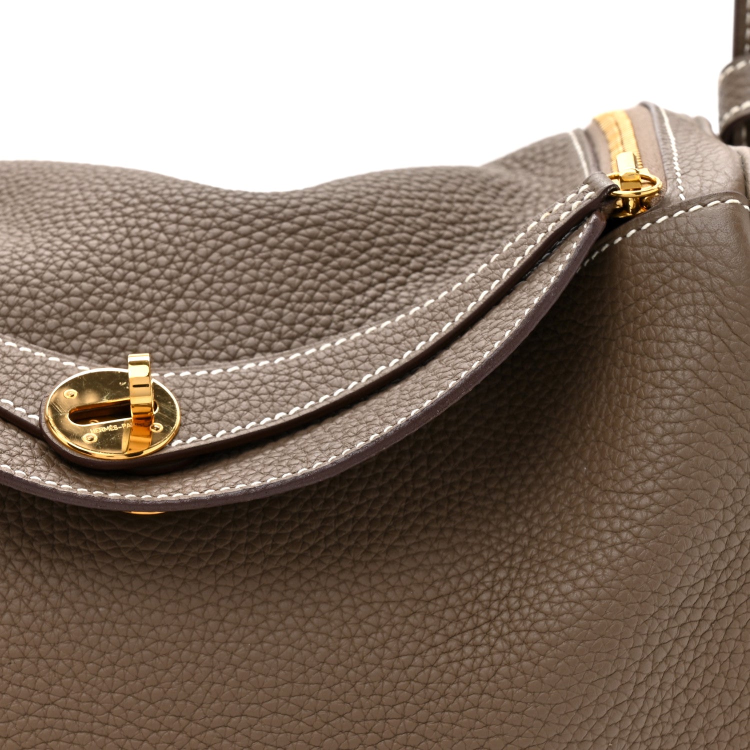 Hermes Taurillon Clemence Lindy 30 Etoupe 8 of 10