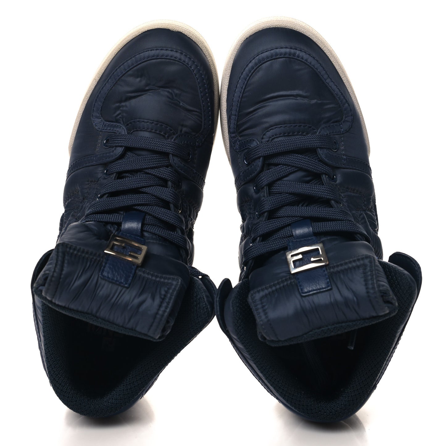 Nylon Mens Baguette Match High Top Sneakers 6 Blue Grey