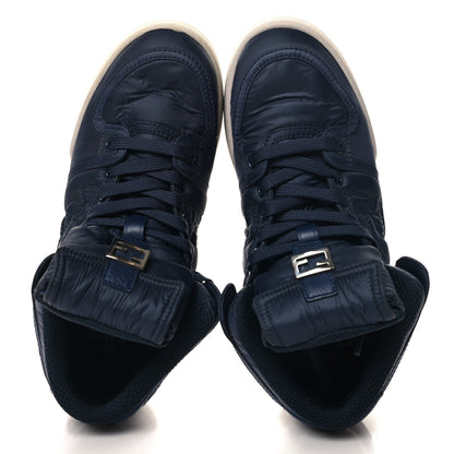 Fendi Nylon Mens Baguette Match High Top Sneakers 6 Blue Grey 2 of 9