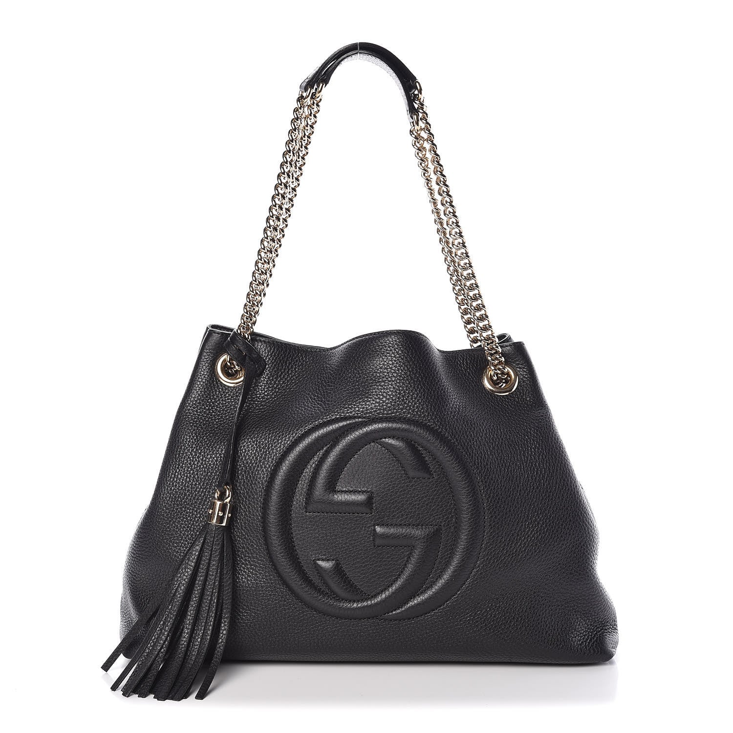 Gucci Pebbled Calfskin Medium Soho Chain Shoulder Bag Black 1 of 11