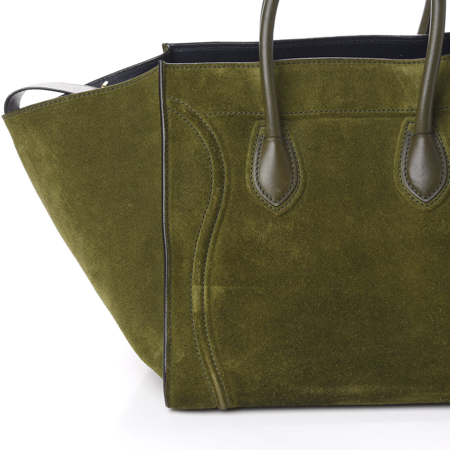 Celine Suede Medium Phantom Luggage Olive 10 of 15