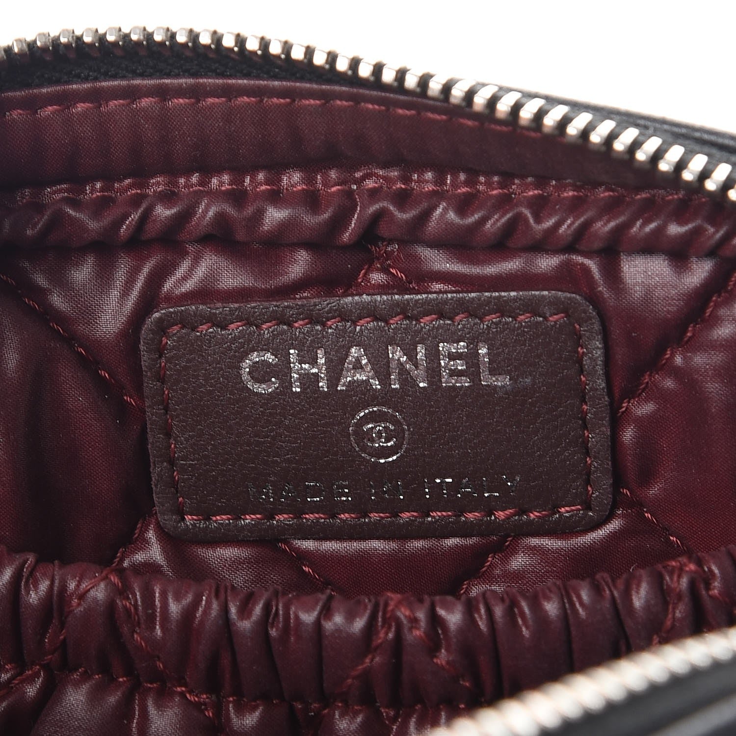 Chanel Lambskin Quilted Small Curvy Pouch Cosmetic Case Black 6 of 10