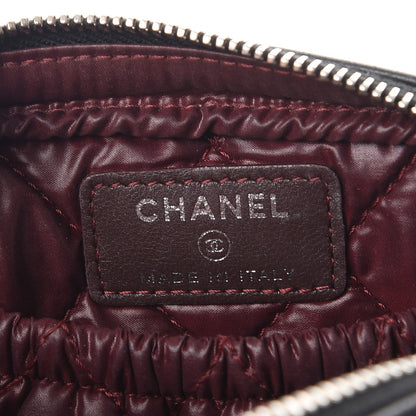 Chanel Lambskin Quilted Small Curvy Pouch Cosmetic Case Black 6 of 10
