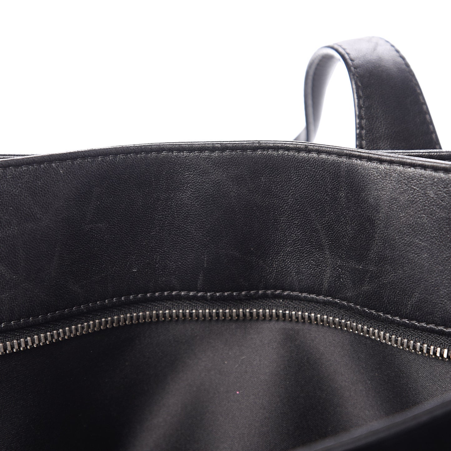 Lambskin Quilted Large Easy Carry Shopping Tote Black