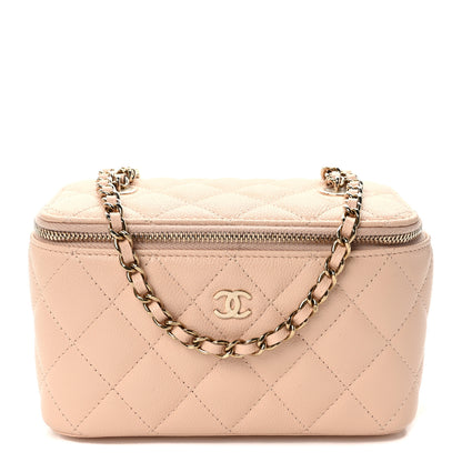 Chanel Caviar Quilted Small Vanity Case With Chain Light Beige 1 of 11