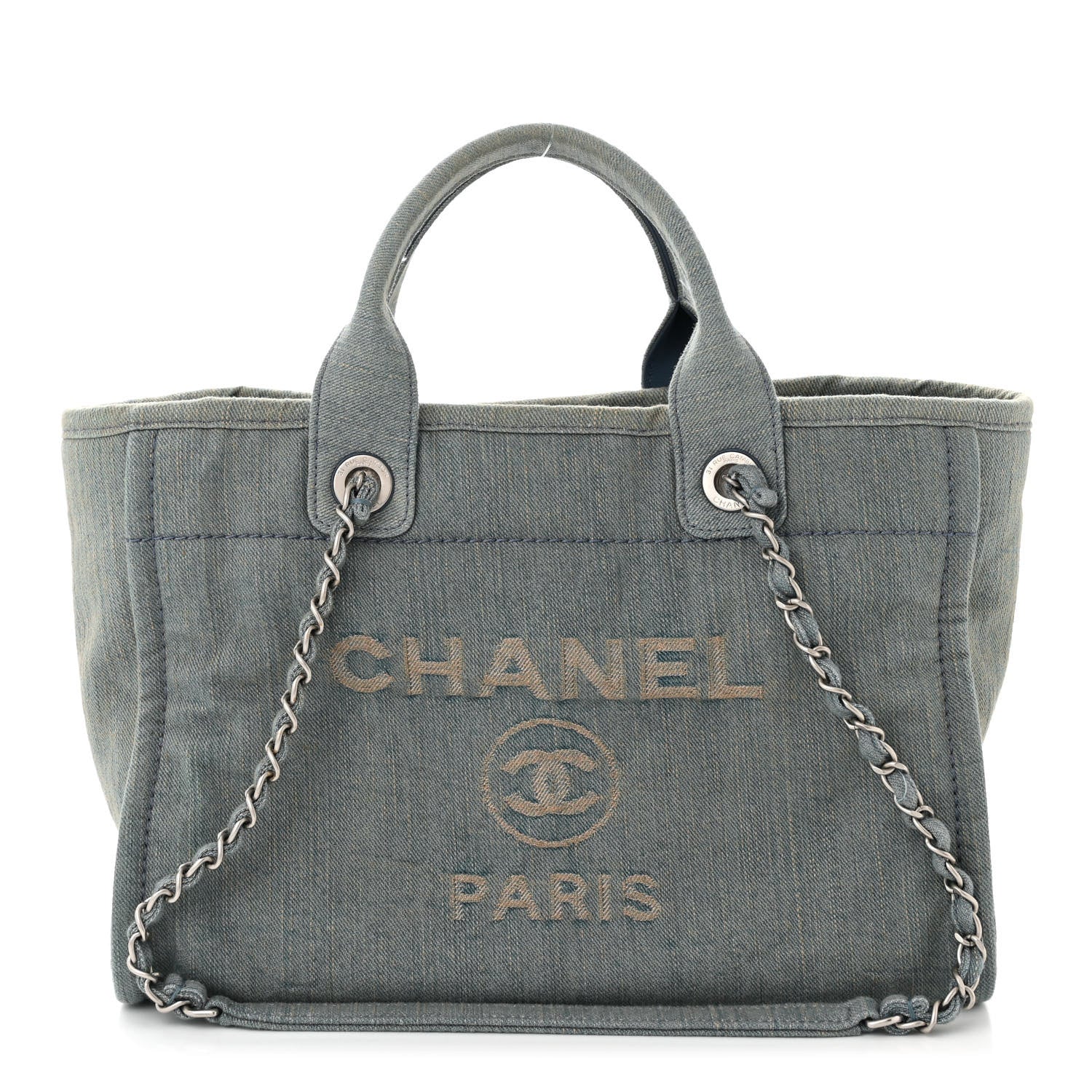 Chanel Denim Small Deauville Tote Light Blue 1 of 11