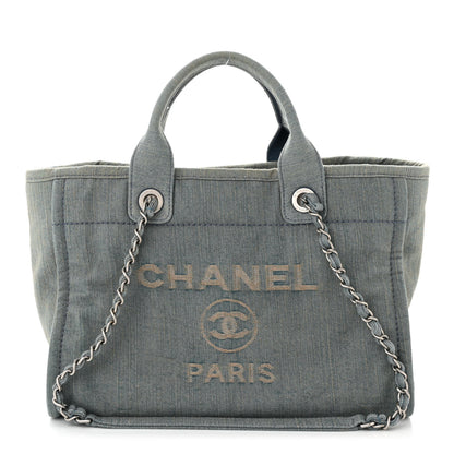 Chanel Denim Small Deauville Tote Light Blue 1 of 11
