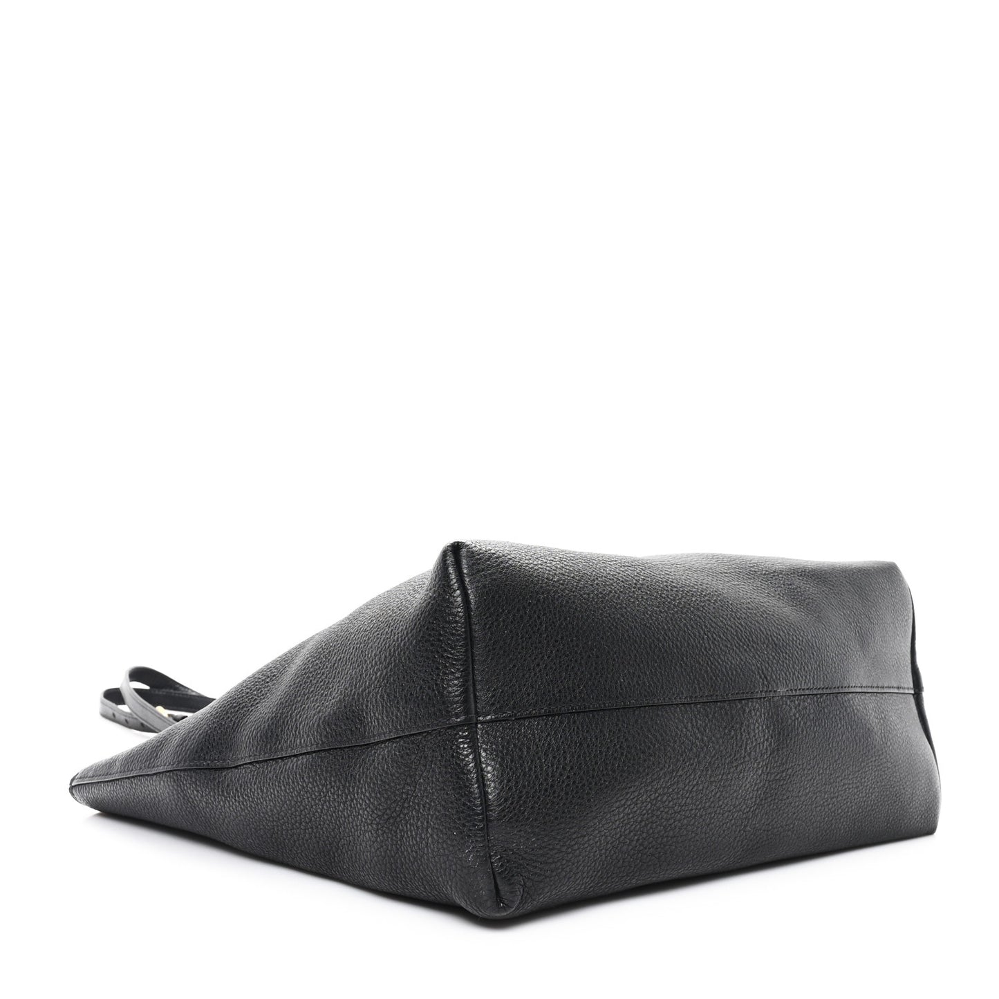 Vitello Daino Pocket Shopping Tote Black