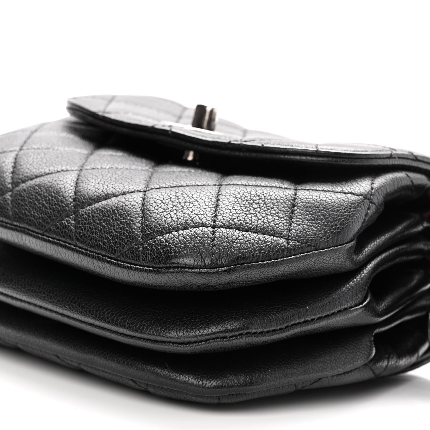 Chanel Goatskin Quilted CC Waiter Crossbody Black Black 11 of 11
