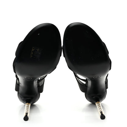 Chanel Kid Suede Pearl Sandals 42 Black 6 of 13