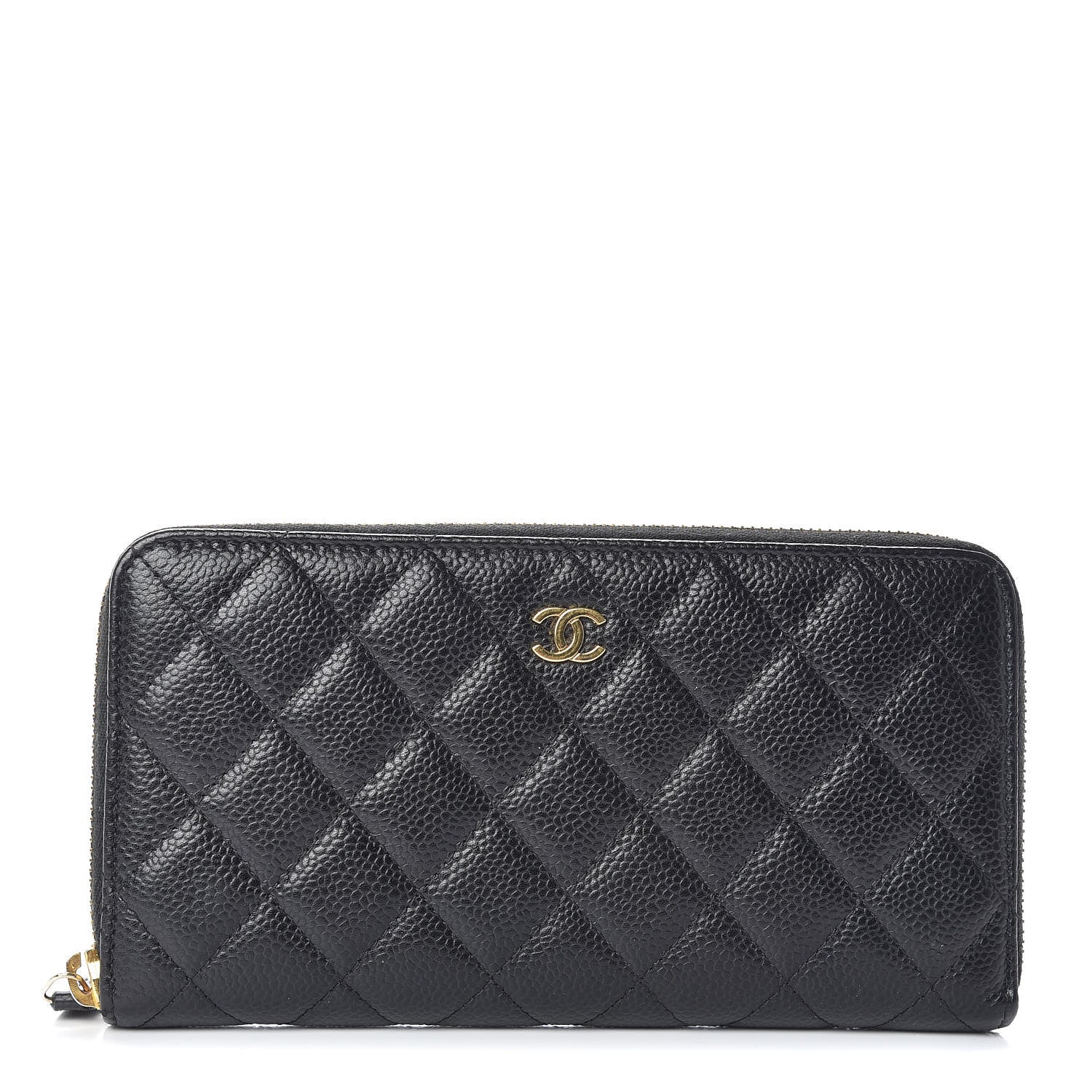 Chanel Caviar Quilted Large Gusset Zip Around Wallet Black 1 of 9